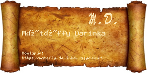 Mátéffy Darinka névjegykártya